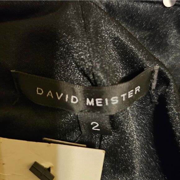 DAVID MEISTER Black Sequin Open Back Dress - Size 2 - Picture 8 of 10